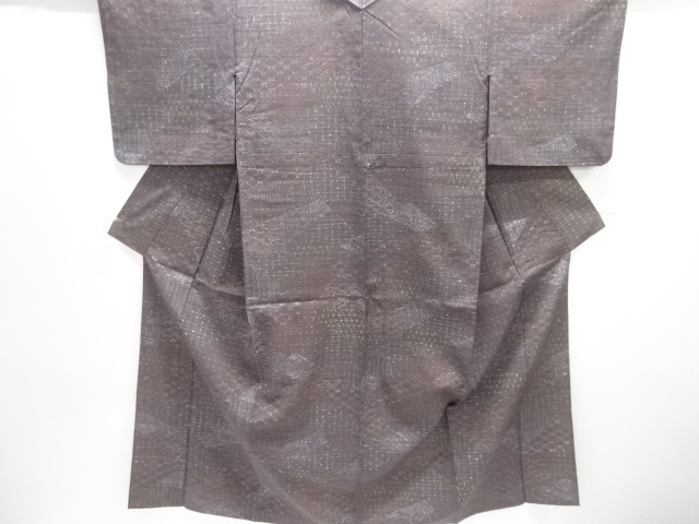 JAPANESE KIMONO / HITOE KIMONO / SILK / TSUMUGI / YOSEGARA PATTERN
